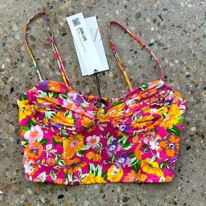 Zara floral underwire corset top